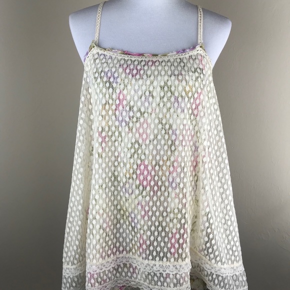 Free People Intimately Floral Layered Tank Top Size XS Lace Boho Summer Comfort - Picture 3 of 10